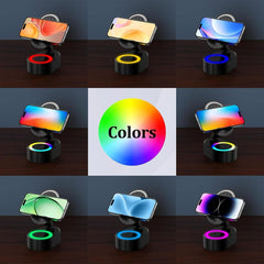 5-in-1 Wireless Induction Bluetooth Speaker with Phone Holder & Ambient Light