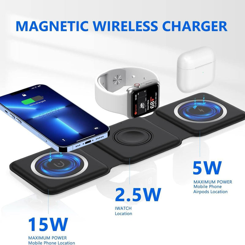 3-in-1 Foldable Magnetic Wireless Charging Pad