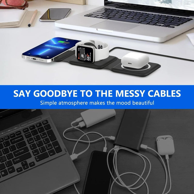 3-in-1 Foldable Magnetic Wireless Charging Pad
